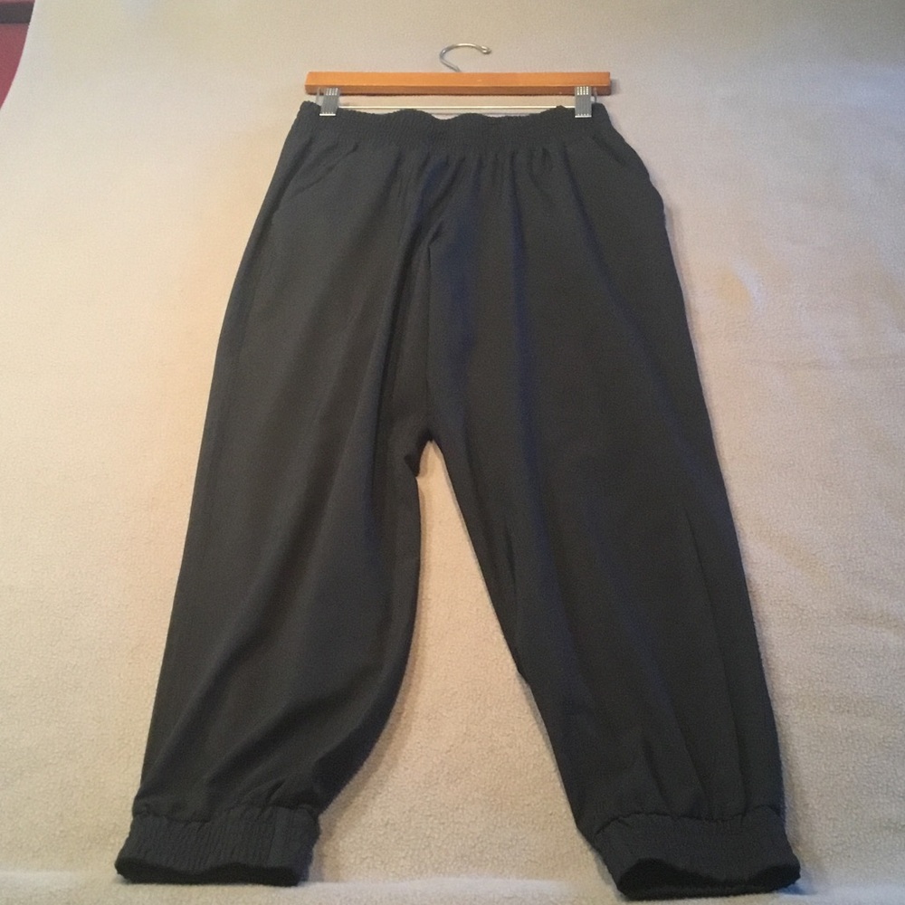 Black stretchtech joggers
